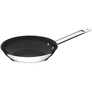 Tramontina Pan, Ø 26 cm, roestvrij staal, anti-aanbaklaag, diepe braadpan, gecoate braadpan voor alle warmtebronnen, inductiekookplaten