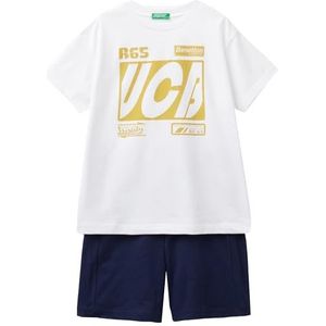 United Colors of Benetton Comp (shirt + short), Wit, 122 cm
