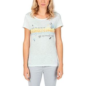 Timezone Dames bedrukt basic T-shirt met ronde hals, wit (Pure White 0100), M