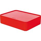 HAN Ladebox Allison SMART-ORGANIZER gebruiksvoorwerpen box met binnenschaal en deksel/dienblad, stapelbaar, voor kantoor, bureau, badkamer, keuken, meubelvriendelijke rubberen voetjes, 1110-17,
