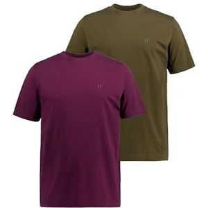 JP1880 - Shirt - Olijfgroen - Effen - Kwartmouw - 2 Pack