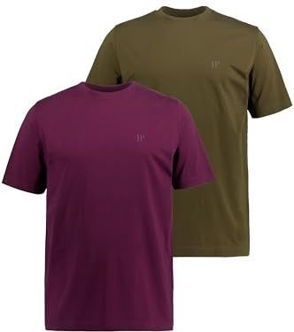 JP1880 - Shirt - Olijfgroen - Effen - Kwartmouw - 2 Pack