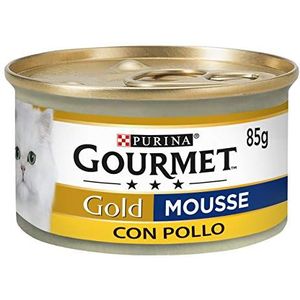Purina Gourmet Gold Kattenvoeding, mousse met kip, verpakking van 24 blikjes van elk 85 g