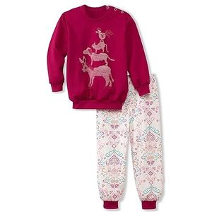 CALIDA Meisje Toddlers Folk Pyjamaset, Sangria roze, standaard