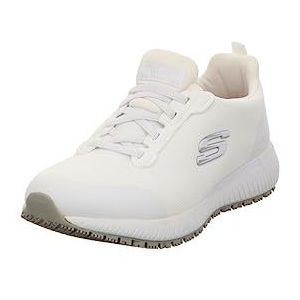 Skechers Squad Sr Sneaker voor dames, Wit plat gebreid, 37.5 EU