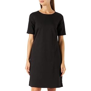 KAFFE Casual jurk voor dames, korte mouwen, knielengte, Black Deep, 32