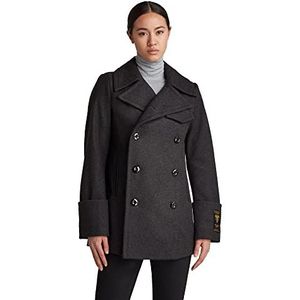 G-STAR RAW Dames Wool Mid PEA Coat, Veelkleurig (Shadow Htr B965-9119), L