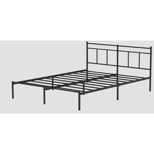 Zinus Elias Tweepersoonsbed - bed 160x190 - duurzaam metalen frame met hoofdeinde - hoogte 30 cm - lattenbodem van metaal inbegrepen - opbergruimte daaronder - modern design - zwart