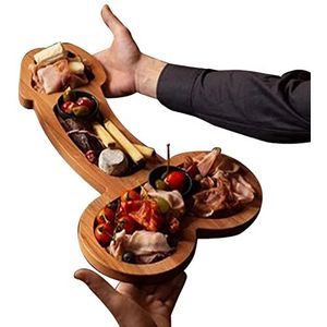 Aperitiefbord, creatief massief houten kaasplank en vleesborden, restaurant voedsellade voor feest, verzameling, bar drankje (9,5 inch)