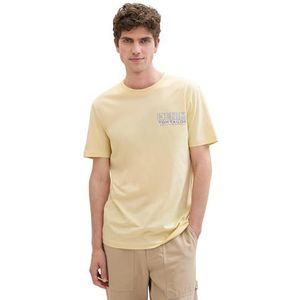 TOM TAILOR Denim Heren T-shirt, 26299 - Pastel Light Yellow, M