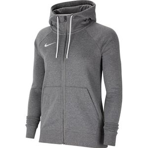 Nike Dames Sweater Met Capuchon W Nk Flc Park20 Fz Hoodie, Houtskool Heathr/Wit/Wit, CW6955-071, M