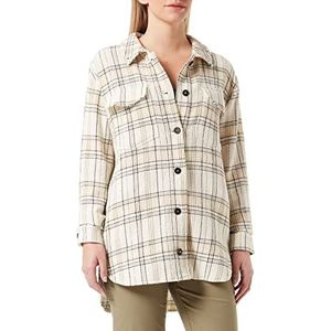 Gerry Weber Damesblazer met lange mouwen, Ecru/Weiss/Grün Karo, 46