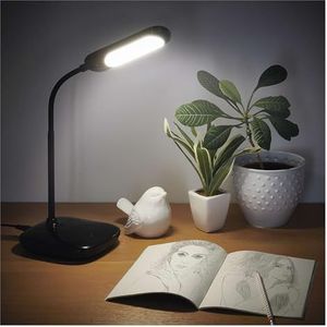 EMOS LED tafellamp LILY 13,5 W, max. helderheid 760 lm, bureaulamp dimbaar, kleurverandering (3000/4000/6500K), 1,5m oplaadkabel Euro voeding, zwart