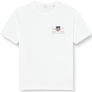 GANT Heren Reg Archive Shield Emb Ss T-shirt, wit, M