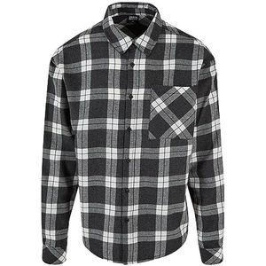 Urban Classics Boxy Dark Checked Shirt voor heren, grijs/wit, XL