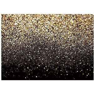 AIIKES 7x5FT Gouden Bokeh Fotografieachtergrond Zwart en Goud Glitter Achtergrond Bruiloft Familie Verjaardagsfeestje Decoratie Pasgeboren Fotoachtergrond Studio Props 11-547