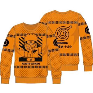 Naruto ""Konoha Signs"" BONARUTPU024 Pullover voor jongens, geel, maat 08 jaar, Geel, 8 Jaren