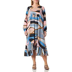 Unmade Copenhagen Limonum jurk voor dames, print blauw/roze/bruin/zwart, XL