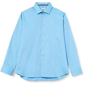 Seidensticker Men's Shaped Fit Shirt met lange mouwen, turquoise, 39, turquoise, 39