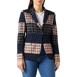 Love Moschino Damesblazer in stretch getextureerde viscose blend stof in allover Love Pattern Jacket