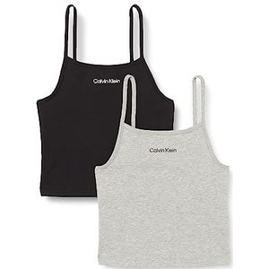 Calvin Klein 2Pk Vest voor meisjes, fluweelroze/fluweelroze, 8-10, Fluweelroze/fluweelroze, 8-10 Jaren