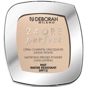 Deborah Milano - Compact poeder, 24 uur Perfect SPF 15, N3 roos, ultrafijne textuur, mat, kalmerend en regenererend voor de gevoelige huid, 9 g