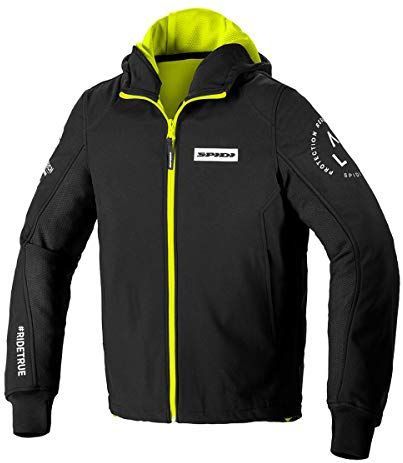 SPIDI, Armor Evo Hoodie voor heren, reflecterende zones voor extra veiligheid in het donker, beschermt tegen wind, met uitneembare beschermers