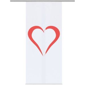 Home fashion 87468-707 schuifgordijn set van 2 digitale druk""Heart"" 245 x 60 cm, rood