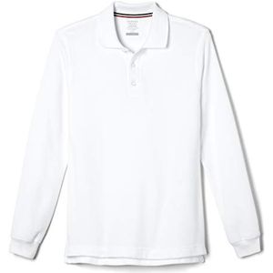French Toast Uniseks kinderpolo met lange mouwen, van piquéstof, Wit, 10