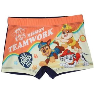 Paw Patrol, badpak, jongens, kinderen (3 tot 8 jaar), badslip, badboxer, zwemshorts, eendelig, zwembad, strand, zwemmen, zomer, model Paw 52442948 S1-5/6A, oranje, Oranje, 6 Jaar
