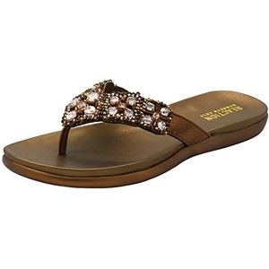 Kenneth Cole REACTION Glam-athon Thong sandaal voor dames, Brons, 7.5