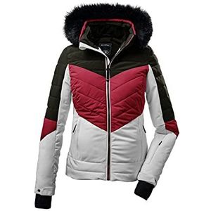 killtec dames Gewatteerde jas/ski-jas met afritsbare capuchon en sneeuwvanger KSW 250 WMN SKI QLTD JCKT, dark olive, 36, 37577-000