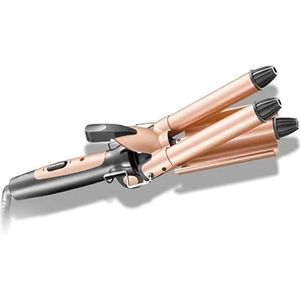 OBA Professionele krultang, titanium keramiek, 33 cm, snel opwarmen in 30 seconden, opvouwbaar ontwerp, roségoud