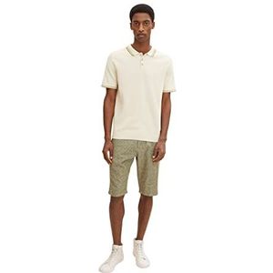 TOM TAILOR Uomini Bermuda shorts van linnen 1030021, 29071 - Olive Tonal Leaf Design, 30