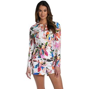La Blanca Rashguard Badpak met lange mouwen voor dames, Multi//Paradise City, M