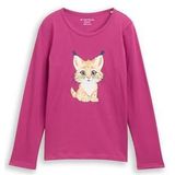 TOM TAILOR - Shirt - Lichtbruin - Lange Mouw - Ronde Hals - Motiefprint