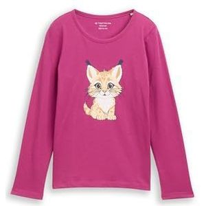 TOM TAILOR - Shirt - Lichtbruin - Lange Mouw - Ronde Hals - Motiefprint