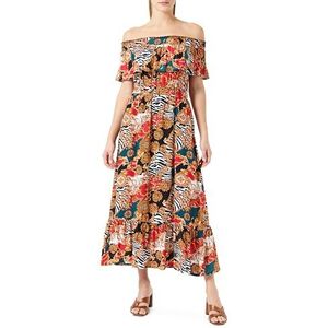 dedica Midi-jurk voor dames, rood, meerkleurig., S