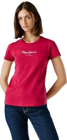Pepe Jeans Nieuw Virginia SS N T-shirt voor dames, roze (Penn Pink), L, Roze (Penn Pink), L