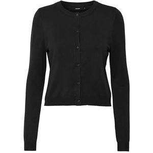 VERO MODA Dames Vmglory Ls O-hals korte cardigan Ga Noos gebreide jas, zwart, XXL