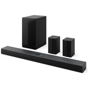 LG S70TR Soundbar TV 500 W op 5.1.1 kanalen met draadloze subwoofer, achterste luidsprekers inbegrepen, Dolby Atmos, DTS:X, centrale luidspreker up-firing, HDMI Passthrough 4K 120Hz, AI Sound Pro
