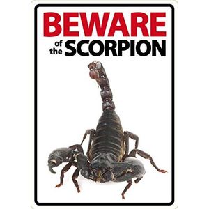 Magneet Steel 4965 bord met opschrift Beware of The Scorpion, A5, 21 x 15 x 0,1 cm