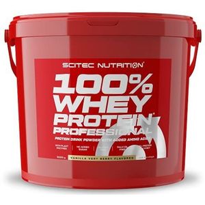 Scitec Nutrition 100% Whey Protein Professional - Verrijkt met extra aminozuren & spijsverteringsenzymen - Glutenvrij - Zonder palmolie, 5 kg, Vanille-Bessen