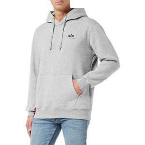 Alpha Industries Basic Hoody met klein logo voor heren Grey Heather