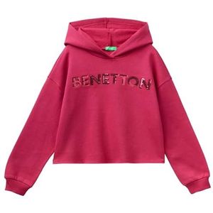 United Colors of Benetton Sweatshirt met capuchon voor meisjes en meisjes, Rood Magenta 2E8, 122