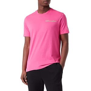 Champion Legacy Neon Spray Contrast Logo S/S T-shirt, roze fuchsia, M voor heren