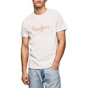 Pepe Jeans Heren RICHME T-Shirt, Off White, XS, Wit, XS