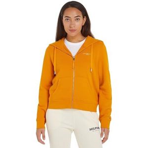 Tommy Hilfiger Dames 1985 hoodie met ritssluiting, Oranje (Rich Oker), S