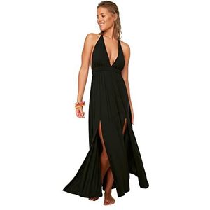 Trendyol Dames kralen gedetailleerd gebreide strandjurk jurk, zwart, extra klein