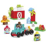 MEGA HDL07 - MEGA Bloks Green City Grow & Protect Farm Kit, 54 grote bouwblokken, 3 bouwbare figuren, rijdende tractor, schuur, gewassen, bijenkorf, speelgoed cadeau set leeftijd 1+